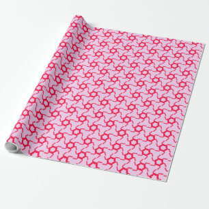 Rosa und rotes Mosaik Geschenkpapier