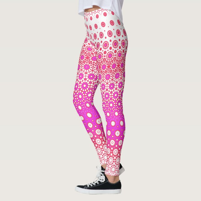 Rosa und rotes Mosaik Leggings (Links)