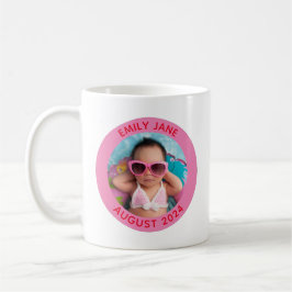 Rosa und rotes Personalisiertes Foto Kaffeetasse