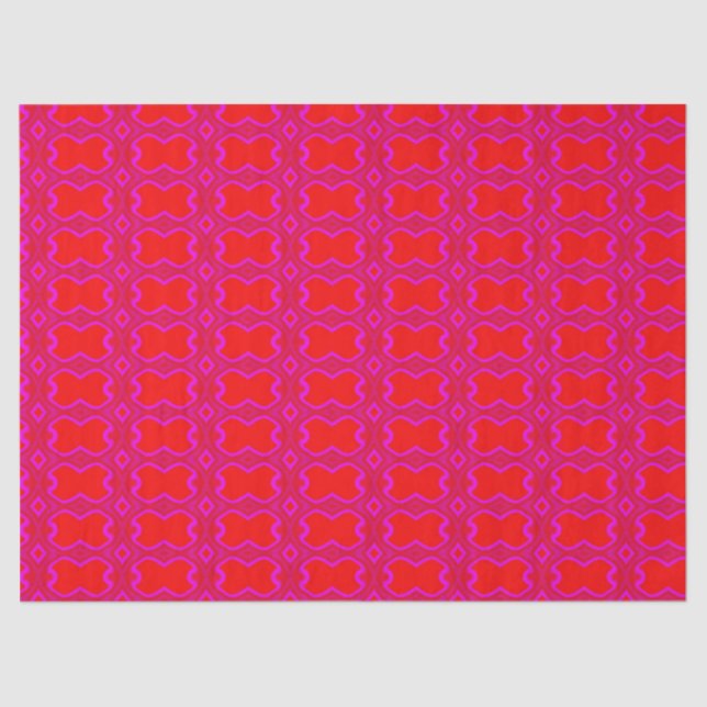 Rosa und rotes retro gemustertes seidenpapier (Vorderseite)