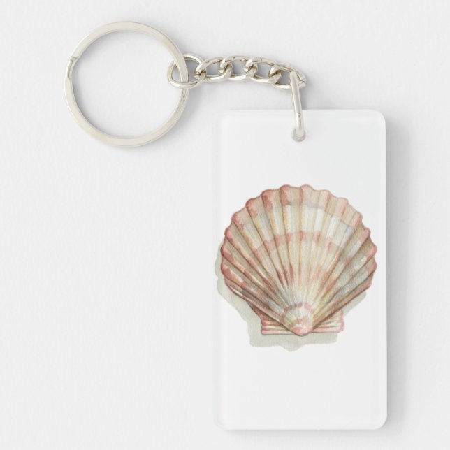 Rosa und SahneSeashell Schlüsselanhänger (Vorderseite)