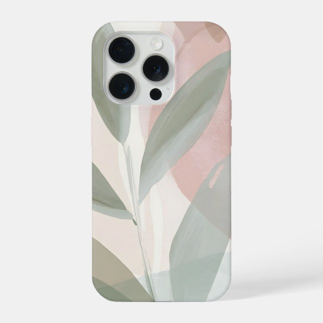 Rosa und Salbei Botanical Abstract – Sanfte Modern iPhone Hülle (Rückseite)