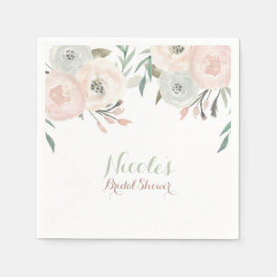 Rosa und Salbei Minzgrün Moderne Florale Eleganz Serviette
