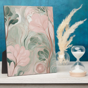 Rosa und Salbeigrün (2) AI-Kunst Fotoplatte