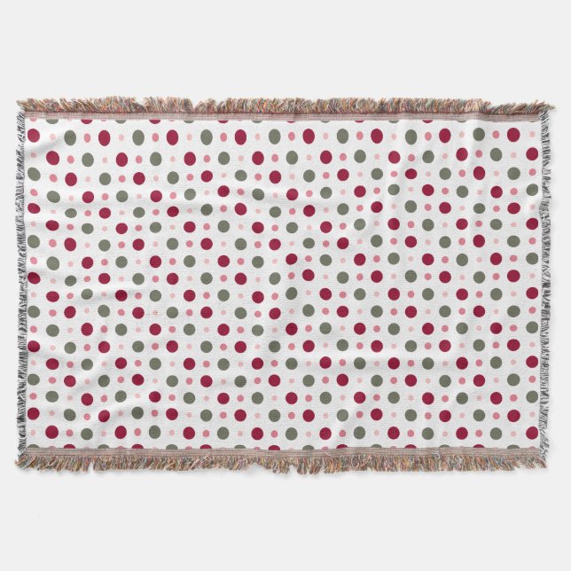 rosa und salbeigrüne Punkte Decke (Vorderseite)