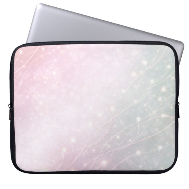 Rosa und sanftes mintgrünes Muster AI-Kunst  Laptopschutzhülle (Vorderseite)