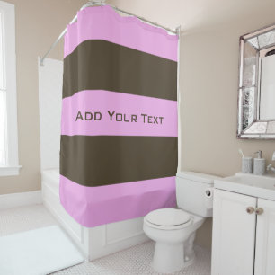 Rosa und Schokolade Braun breite Streifen von STay Duschvorhang