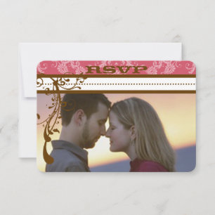 Rosa und Schokolade Braun Kronleuchter UAWG RSVP Karte