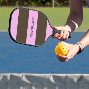 Rosa und Schokolade Braun Streifen von ST. Aylor Pickleball Schläger