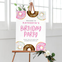 Rosa und Schokolade Donuts Geburtstagsparty Willko