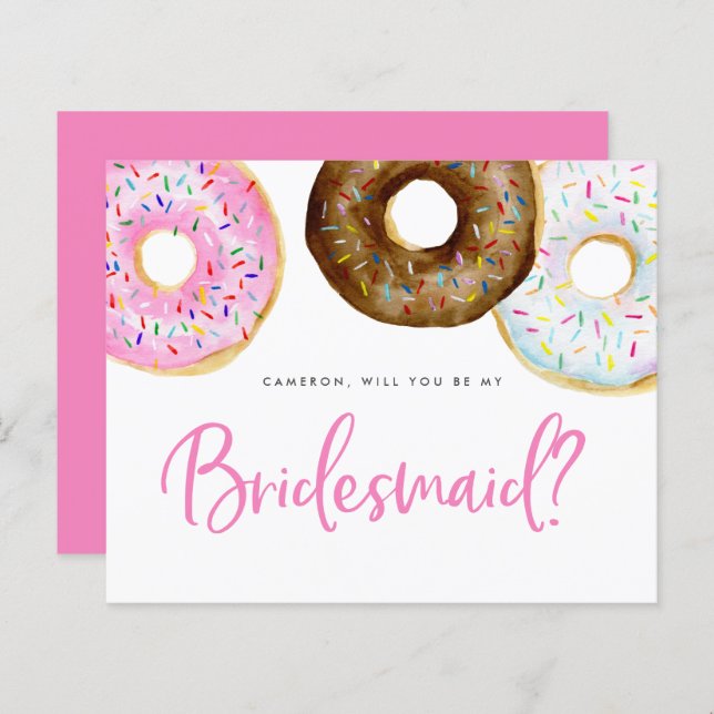 Rosa und Schokolade Donuts ist meine Bridesmaid (Vorne/Hinten)