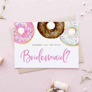 Rosa und Schokolade Donuts ist meine Bridesmaid Karte