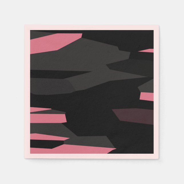 rosa und schwarz abstrakt serviette (Vorderseite)
