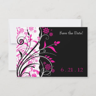 Rosa und schwarz-bläserne Hochzeit Speichern Sie d Save The Date