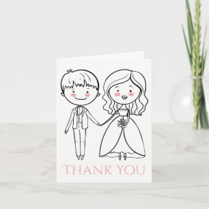Rosa und Schwarz Danke Braut & Bräutigam Hochzeit