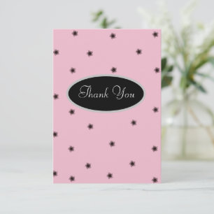 Rosa und schwarz dankeskarte