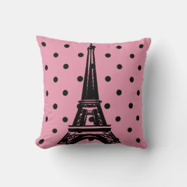 Rosa und Schwarz-Eiffel-Turmkissen Kissen