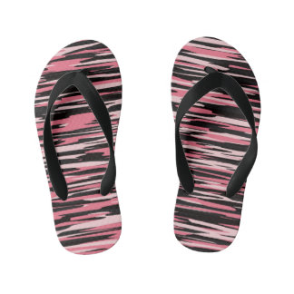 Rosa und schwarz gestreckte Camouflage Kinderbadesandalen
