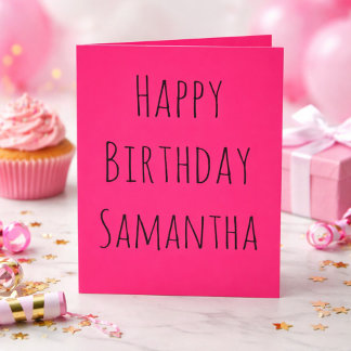 Rosa und Schwarz glücklich Geburtstag zu ihr Feiertagskarte