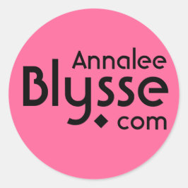 Rosa und schwarz Ihr Name als URL Werbung Runder Aufkleber