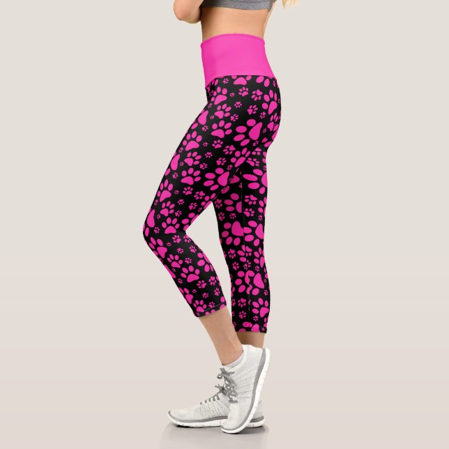 Rosa und Schwarz - Kleinbild Capri Leggings (Links)