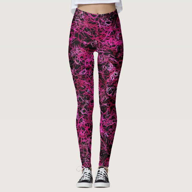 Rosa und Schwarz Leggings (Vorderseite)