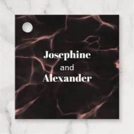 Rosa und schwarz marmoriertes Thema Geschenkanhänger