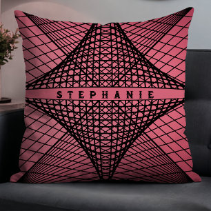 rosa und schwarz moderne Abstrakte Geometrie Kissen