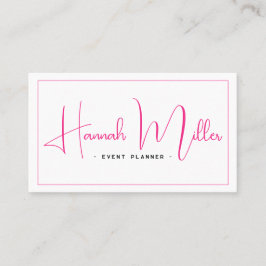 Rosa und Schwarz | Modernes Elegantes Minimalistis Visitenkarte