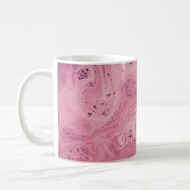 Rosa und schwarze Blumentextilien Kaffeetasse (Links)