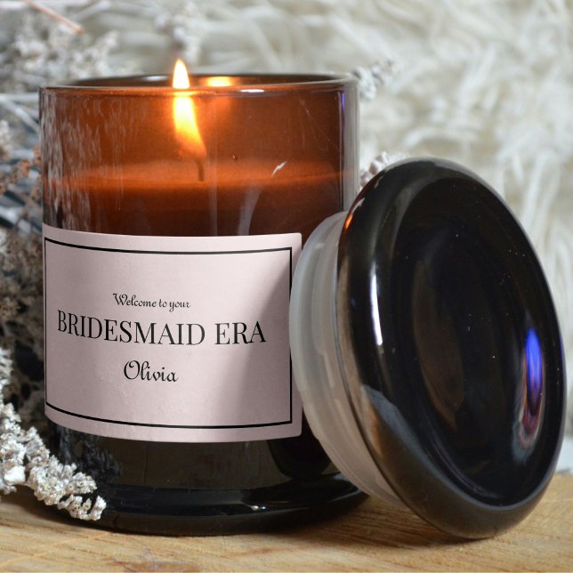 Rosa und schwarze Bridesmaid-Ära - Etikett Rechteckiger Aufkleber (Von Creator hochgeladen)
