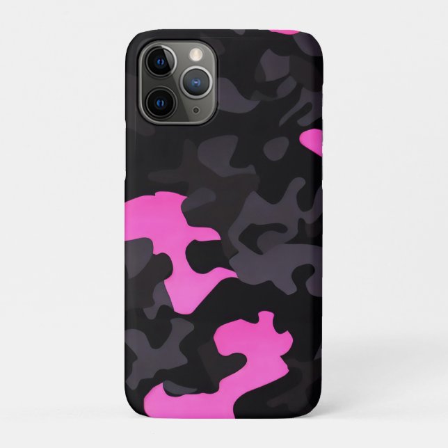 Rosa und schwarze Camouflage Case-Mate iPhone Hülle (Rückseite)