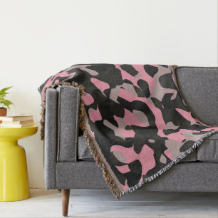 Rosa und schwarze Camouflage Decke