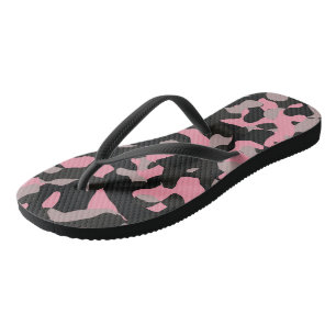 Rosa und schwarze Camouflage Flip Flops