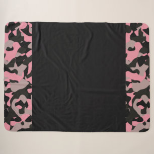 Rosa und schwarze Camouflage Sherpadecke