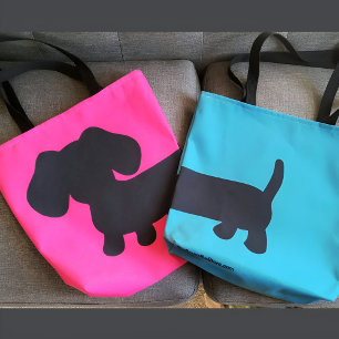 Rosa und schwarze Dackel-Taschen-Tasche