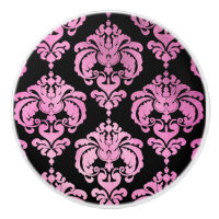 Rosa und schwarze Damaske Elegantes Schlafzimmer D