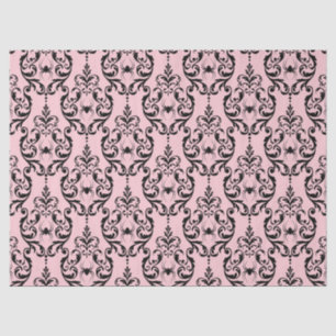 Rosa und schwarze Damaske mit Spinnen Seidenpapier