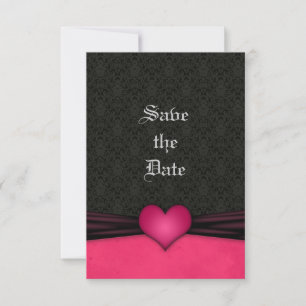 Rosa und schwarze Damaskus Hochzeit speichern Sie Save The Date