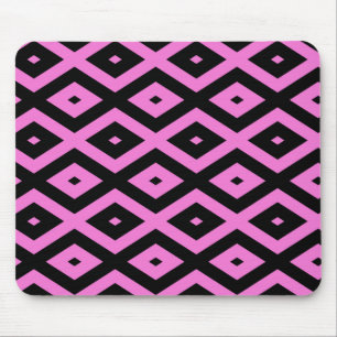 Rosa und schwarze Diamantmuster Mousepad