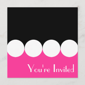 Rosa und schwarze Geburtstags-Einladung Einladung