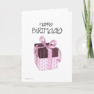 Rosa und schwarze Geschenke Geburtstag Karte