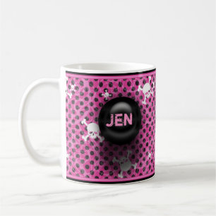 Rosa und schwarze Grunge-Name-Tasse Tasse