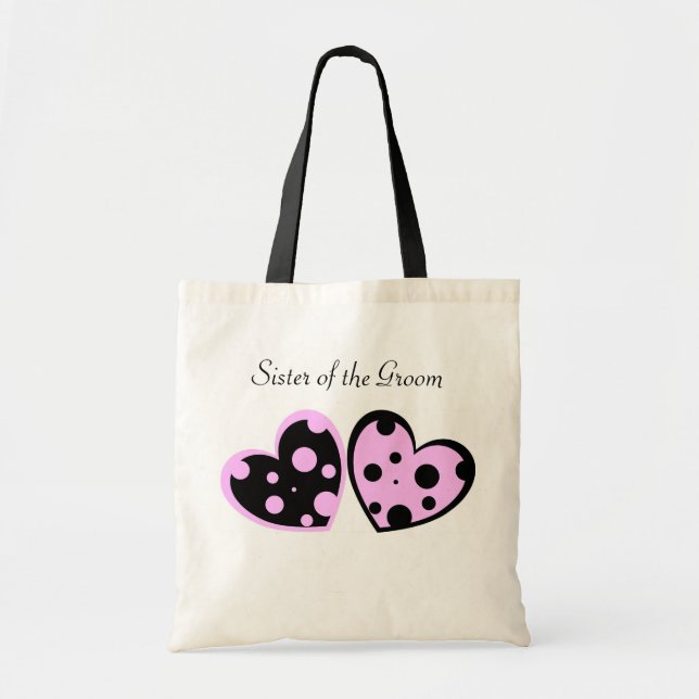 Rosa und schwarze Herz-Tasche Tragetasche (Vorne)