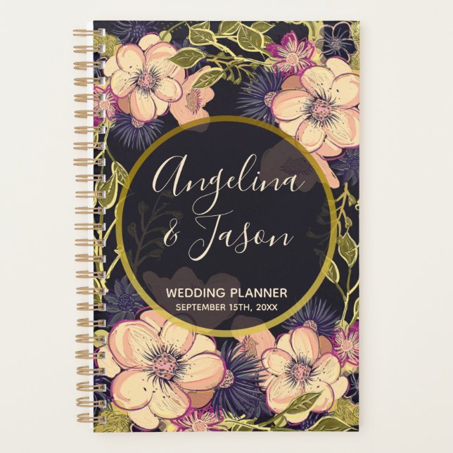 Rosa und schwarze Hochzeit Planer (Vorderseite)