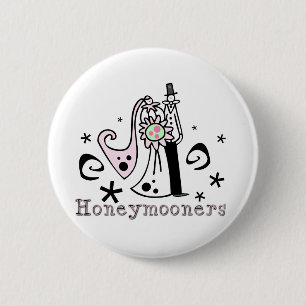 Rosa und schwarze Honeymooners Button