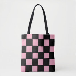 Rosa und schwarze Karo-Tasche