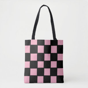 Rosa und schwarze Karo-Tasche