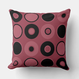 Rosa und schwarze Kreise Kissen