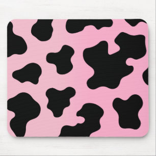 Rosa und schwarze Kuh Western Cowgirl Party Mousepad